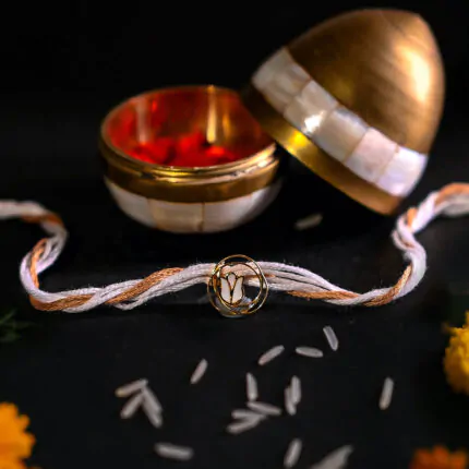 Padma Circle Golden Rakhi & Pendant