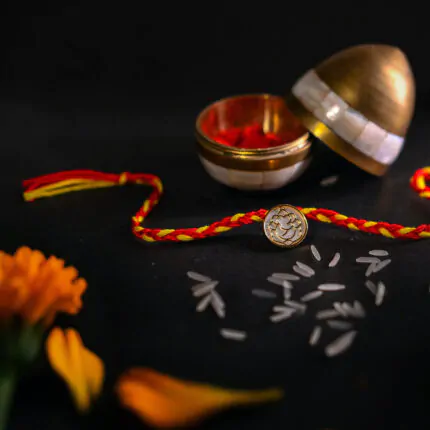 Ganpati ji Golden Rakhi & Pendant