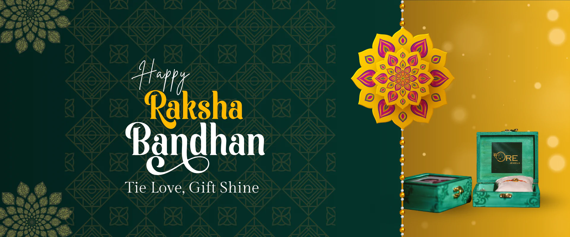 Happy Raksha Bandhan YouTube Thumbnail (1920 x 800 px)