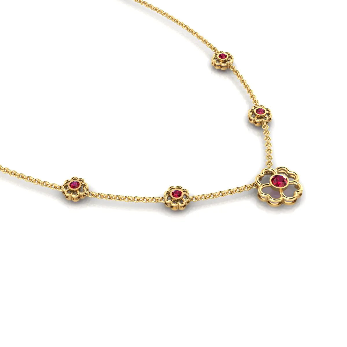 Ruby Blossom Necklace - Image 1