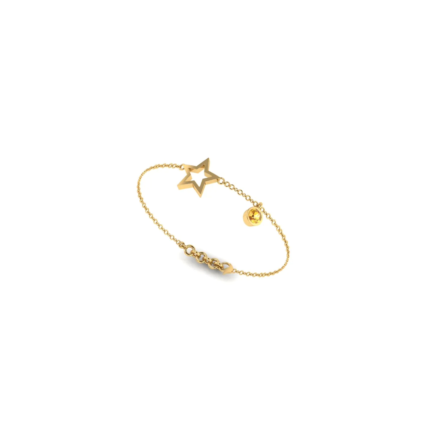 7 Twinkle Line Charm Gold Bracelet - Image 1